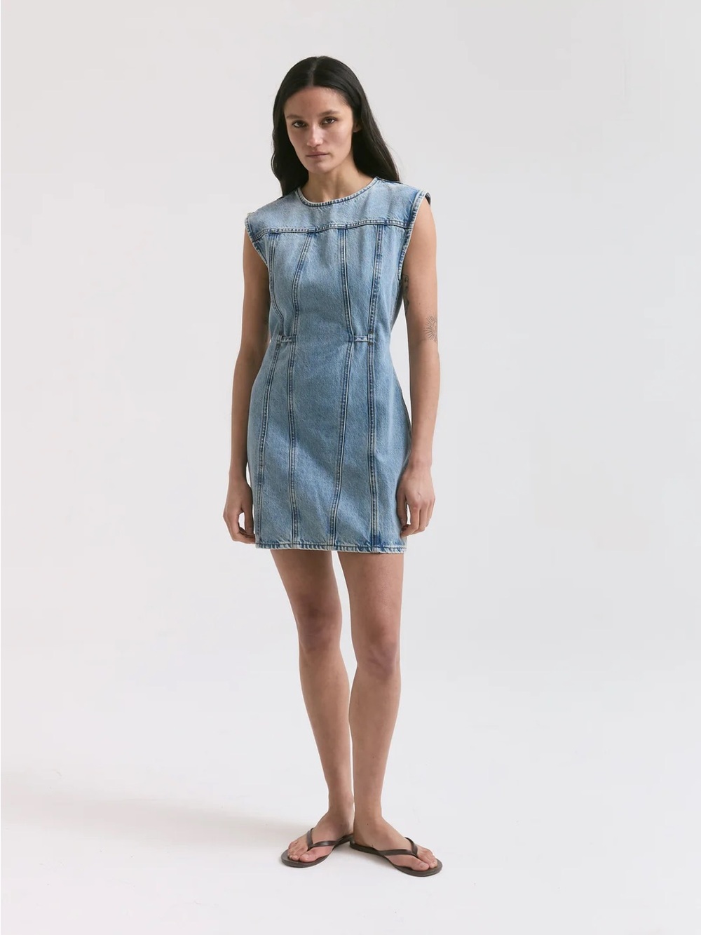 DALA Denim Open Back Mini Dress Size 28 (see photos for actual colorway) - Picture 1 of 6